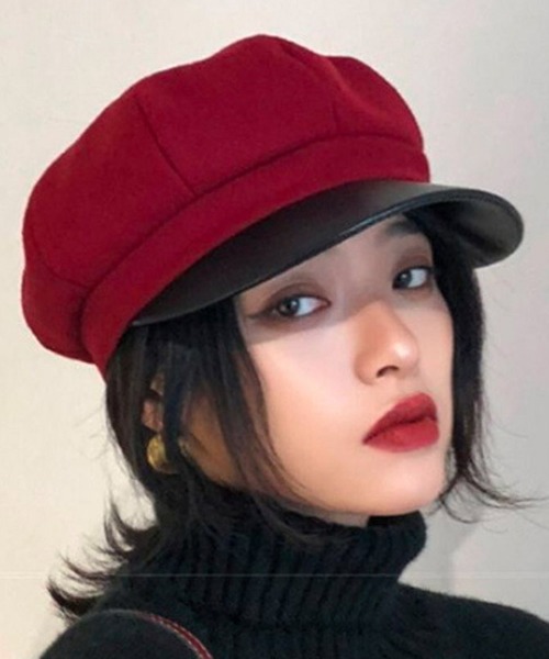 CHANEL ココマーク祭り　サイドりぼんキャスケット SPINNS 帽子 キャスケット 6パネル合皮キャスケット レディース