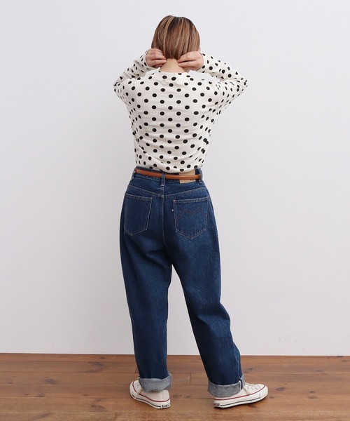 CHILD WOMAN tシャツ フライスドットプリント ハイネック長袖