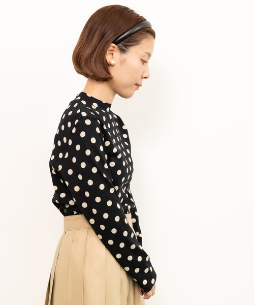 tシャツ フライスドットプリント　5分袖プルオーバー レディース CHILD WOMAN tシャツ フライスドットプリント 5分袖プルオーバー