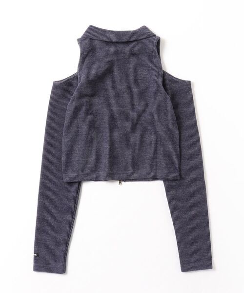 ニット セーター 「FANCY CLUB」SHOULDER CUT-OUT ZIP UP レディース FANCY CLUB ニット セーター 「FANCY CLUB」SHOULDER CUT-OUT