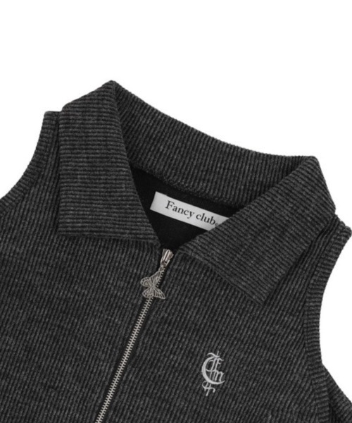 ニット セーター 「FANCY CLUB」SHOULDER CUT-OUT ZIP UP レディース FANCY CLUB ニット セーター 「FANCY CLUB」SHOULDER CUT-OUT