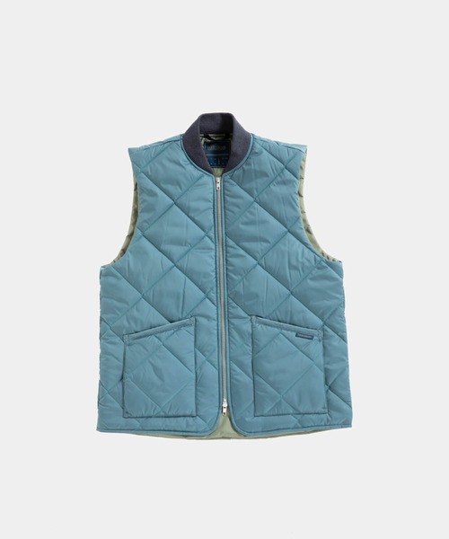 現行・未使用級✨ LAVENHAM BOMBER GILET ブルー Lサイズ LAVENHAM ベスト ジレ BIG QUILT BOMBER GILET MENS / ビッグ
