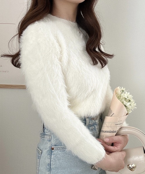 ROOP TOKYO ニット セーター ショート丈シャギーニット レディース