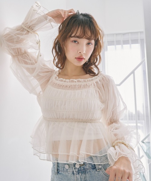 アプ　アールページュ　オフショルカラーブラウス　ブラック　黒　夏　ジャス アプ アールページュ オフショルカラーブラウス ブラック 黒 夏