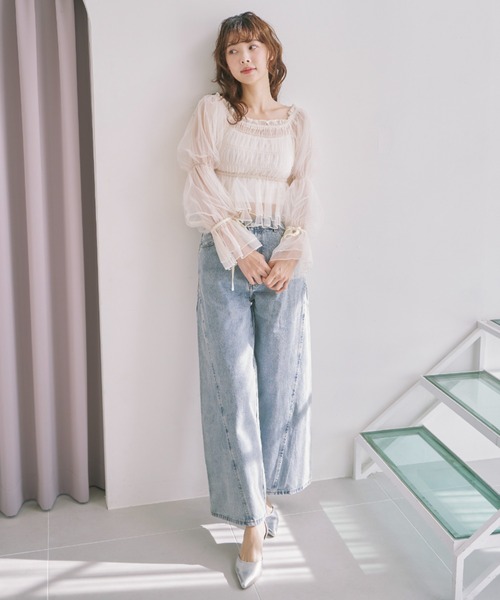 archives ブラウス シャツ 「25ss」シャーリングオフショル