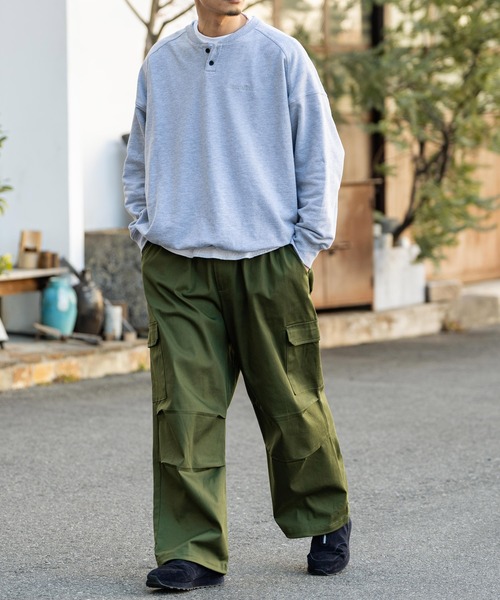 Ressaca カーゴパンツ コットンストレッチツイル タックワイド