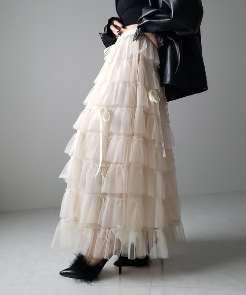 バレエ衣装 クリーム色 チュール スカート me+em select（ミームセレクト） スカート 「 4color 」ストラップ