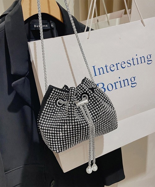 ショルダーバッグ バッグ ミニ キラキラ 巾着バッグ チェーンミニバッグ レディース | miniministore | 10