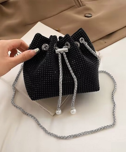 ショルダーバッグ バッグ ミニ キラキラ 巾着バッグ チェーンミニバッグ レディース | miniministore | 16