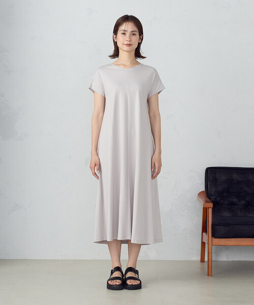 COMME CA ISM ワンピース 綿100% バックデザイン 半袖 T COMME CA ISM ワンピース 綿100% バックデザイン 半袖 T