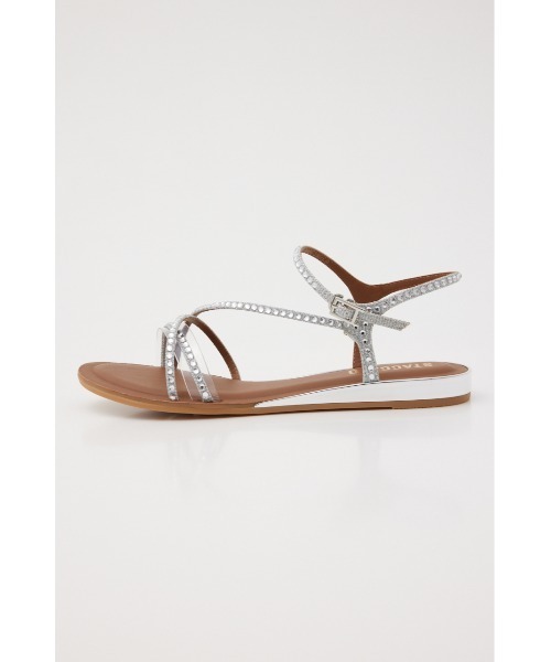 MARGOT CRYSTALS PLATEAUサンダル セール】Curve Line Metallic Sandals（サンダル）｜sahara
