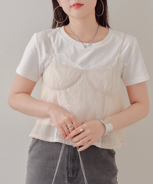 tシャツ インナーキャミ レディース キャミソール レディース インナー リブニット トップス タンク