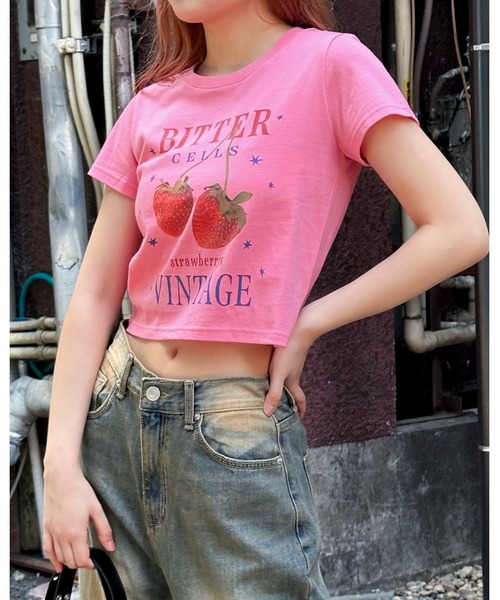 [BITTERCELLS] チェリーベリー 半袖 Tシャツ *韓国ファッション チェリーベリーT-ホワイト | BITTERCELLS | HANA(ハナ)