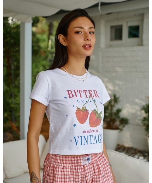 [BITTERCELLS] チェリーベリー 半袖 Tシャツ *韓国ファッション チェリーベリーT-ホワイト | BITTERCELLS | HANA(ハナ)
