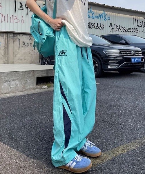 NOWLE（ノウル） パンツ 「NOWLE」サイドライン ワイド シャカシャカ