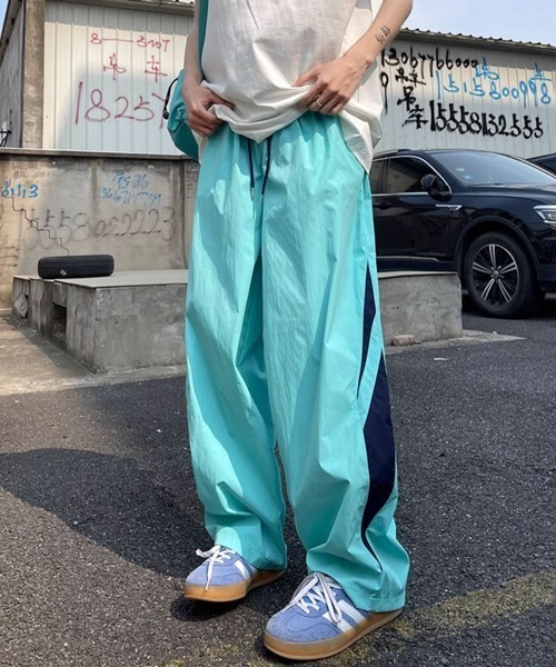 NOWLE（ノウル） パンツ 「NOWLE」サイドライン ワイド シャカシャカ