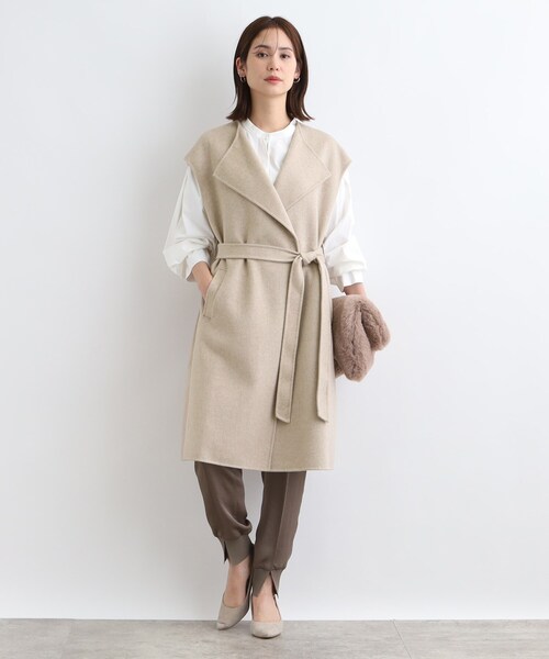 ベスト ジレ 「ウール混／トレンド」リバージレコート レディース INDIVI ベスト ジレ 「ウール混／トレンド」リバージレコート