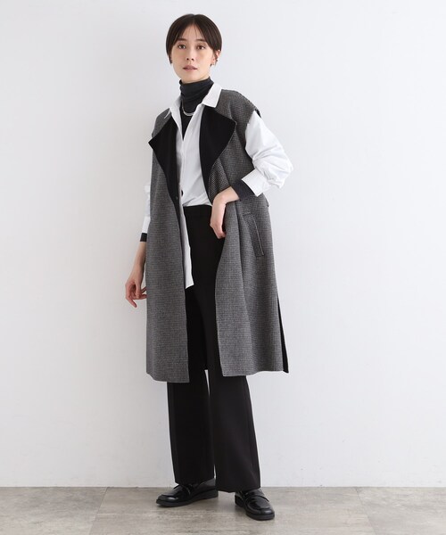 ベスト ジレ 「ウール混／トレンド」リバージレコート レディース INDIVI ベスト ジレ 「ウール混／トレンド」リバージレコート