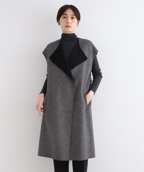 ベスト ジレ 「ウール混／トレンド」リバージレコート レディース INDIVI ベスト ジレ 「ウール混／トレンド」リバージレコート