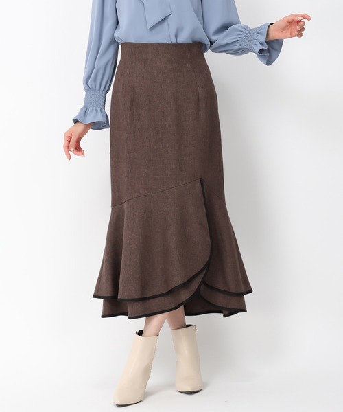 MISCH MASCH（ミッシュマッシュ） スカート 配色アシメフリルスカート