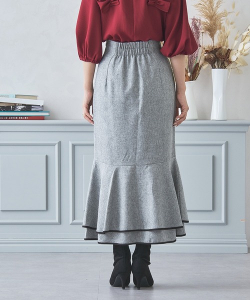 MISCH MASCH（ミッシュマッシュ） スカート 配色アシメフリルスカート