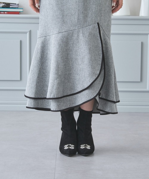 MISCH MASCH（ミッシュマッシュ） スカート 配色アシメフリルスカート