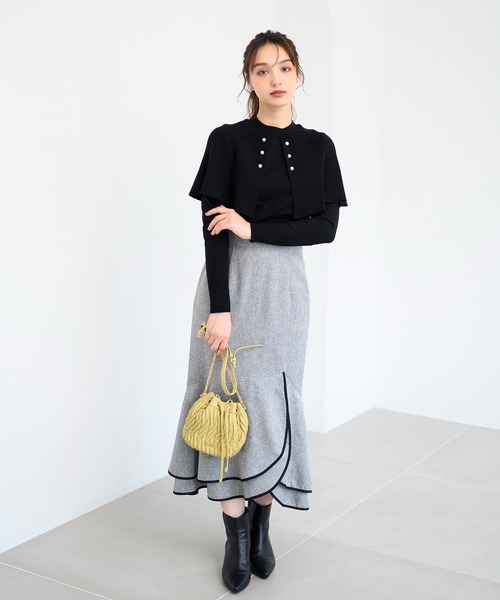 MISCH MASCH（ミッシュマッシュ） スカート 配色アシメフリルスカート