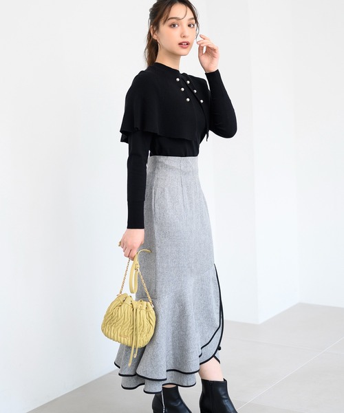 MISCH MASCH（ミッシュマッシュ） スカート 配色アシメフリルスカート