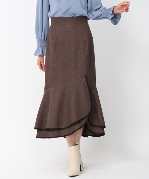 MISCH MASCH（ミッシュマッシュ） スカート 配色アシメフリルスカート