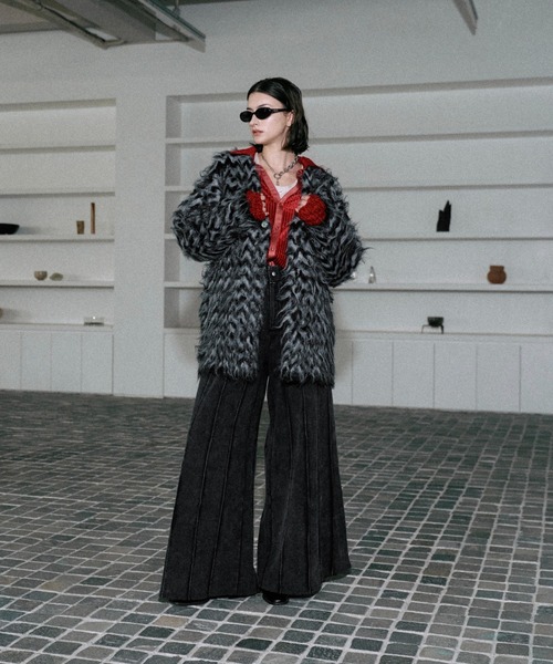 スウェットパンツ ジャージ Vintage like pintuck buggy sweat pants 