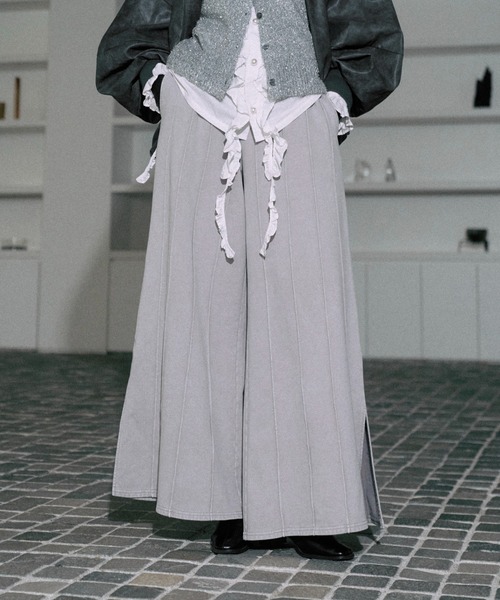 スウェットパンツ ジャージ Vintage like pintuck buggy sweat pants 