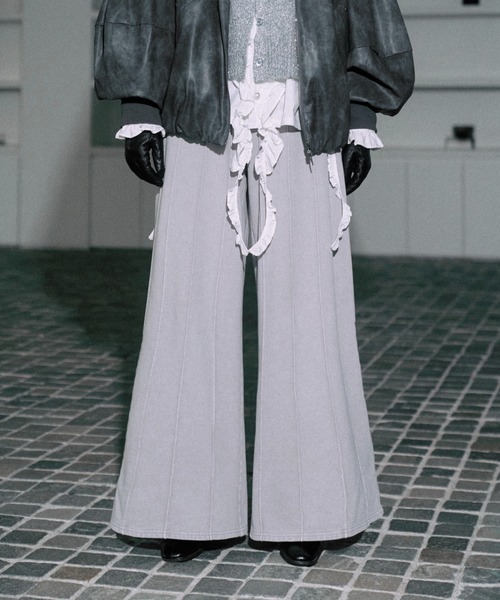 スウェットパンツ ジャージ Vintage like pintuck buggy sweat pants 
