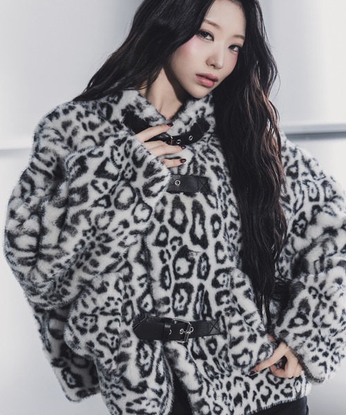 me＋em select レオパードボリュームファーコート me+em select（ミームセレクト） コート アウター 「 大人気につき新色