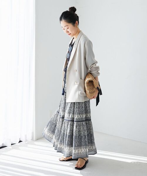 メッシュダブルブレストジャケット レディースの画像