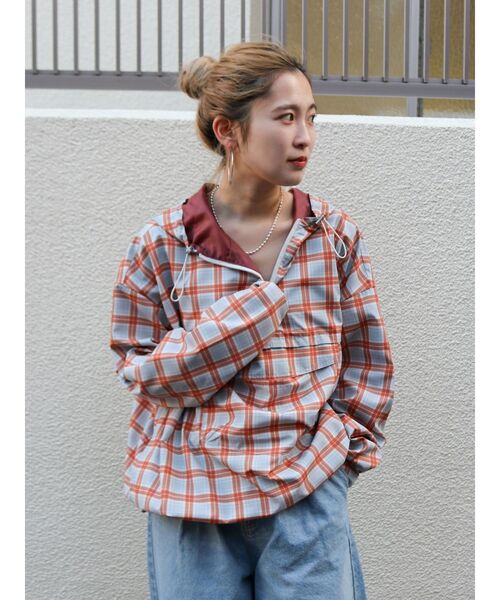パーカー 「WEB限定」チェックアノラックパーカー レディース