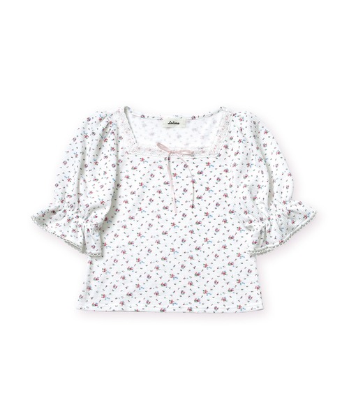 tシャツ Baby flowers パフスリーブtee レディース