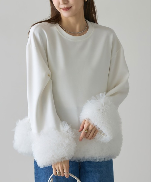 tシャツ 「ZOZO限定」チュールヘムトップス レディース