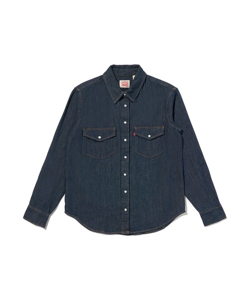 リーバイス レディース ウェスタンシャツ 長袖シャツ インディゴブルー ダンガリーシャツ ワークシャツ Levi's サイズS カジュアル アメカジ Levi's Lady's リーバイス レディース ウェスタンシャツ 長袖