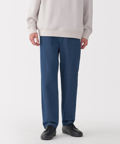 【美品】ヤヌーク　イージーデニム　XL インディゴ　ジーンズ 無印良品 ジーンズ 紳士 洗いざらしデニムイージーパンツ