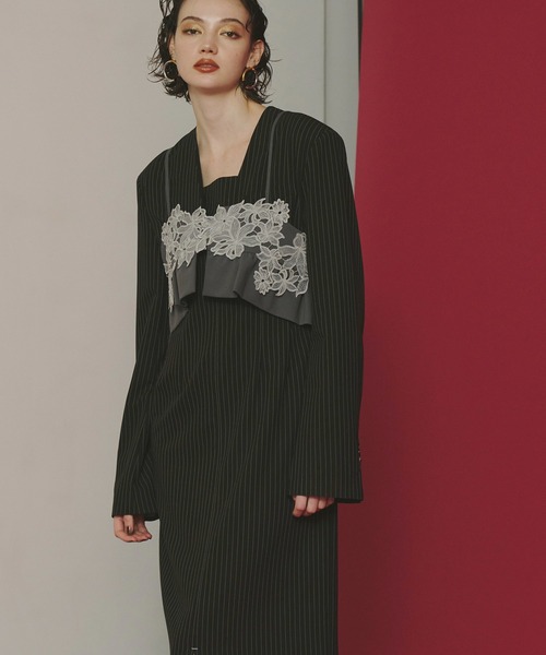 スーツ・フォーマル・ドレス ANDRESD pinstripe tailored bustier dress pinstripe tailored bustier dress | ANDRESD