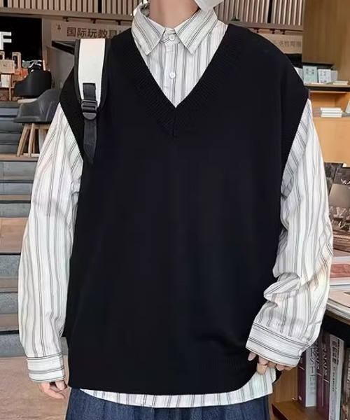 AVENIRETOILE ブラック Vネック ベスト 新作入荷情報〈オリジナルファンシーツイードVネックベスト〉 | m-i-d