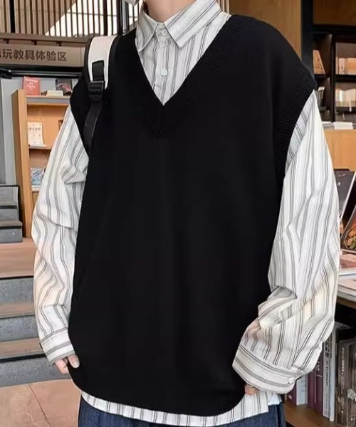 ベスト ジレ ラウンドネックニットベスト レディース : ZOZOTOWN