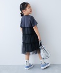 ワンピース ふんわり チュールドッキングワンピ...の詳細画像2