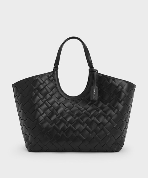 CHARLES & KEITH◆Ivette イベットトートバッグ◆送料込 CHARLES & KEITH トートバッグ Ivette イヴェット ウーブン