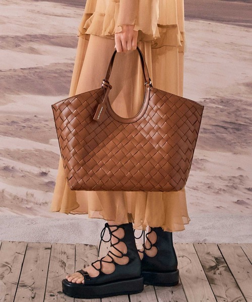 ★CHARLES&KEITH★Ivette Woven Tote Bag トートバッグ/送料込 CHARLES ＆ KEITH トートバッグ Ivette イヴェット ウーブン