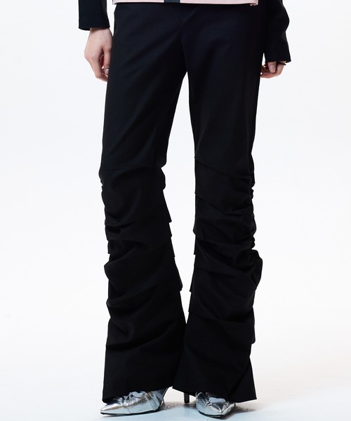 ★LUVISTRUE★IM FRILL SHIRRING PANTS(BLACK)★正規品/直送料込 LUVISTRUE パンツ IM FRILL SHIRRING PANTS レディース