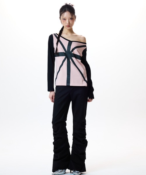 ★LUVISTRUE★IM FRILL SHIRRING PANTS(BLACK)★正規品/直送料込 LUVISTRUE パンツ IM FRILL SHIRRING PANTS レディース