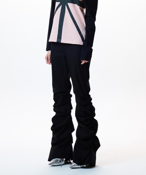 ★LUVISTRUE★IM FRILL SHIRRING PANTS(BLACK)★正規品/直送料込 LUVISTRUE パンツ IM FRILL SHIRRING PANTS レディース
