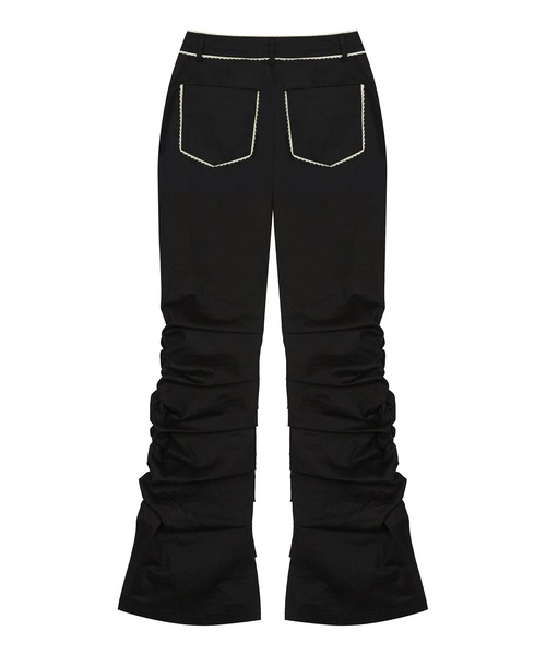 ★LUVISTRUE★IM FRILL SHIRRING PANTS(BLACK)★正規品/直送料込 IM FRILL SHIRRING PANTS（その他パンツ）｜LUVISTRUE（ラヴイズ