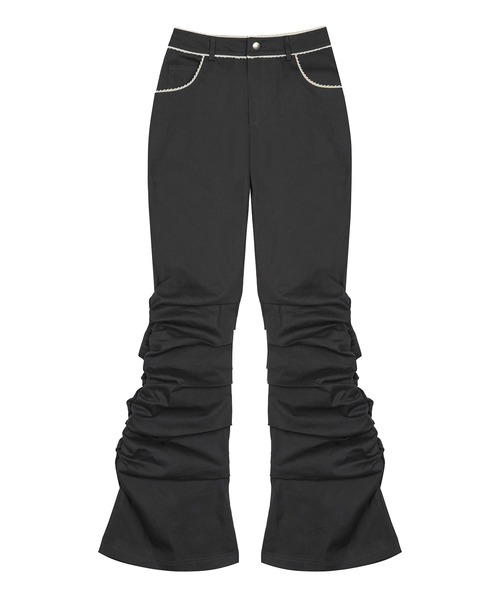 ★LUVISTRUE★IM FRILL SHIRRING PANTS(BLACK)★正規品/直送料込 ☆LUVISTRUE☆IM FRILL SHIRRING PANTS(BLACK)☆正規品/直送料込
